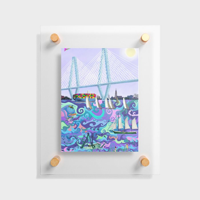 Arthur Raven Bridge Charleston SC Floating Acrylic Print