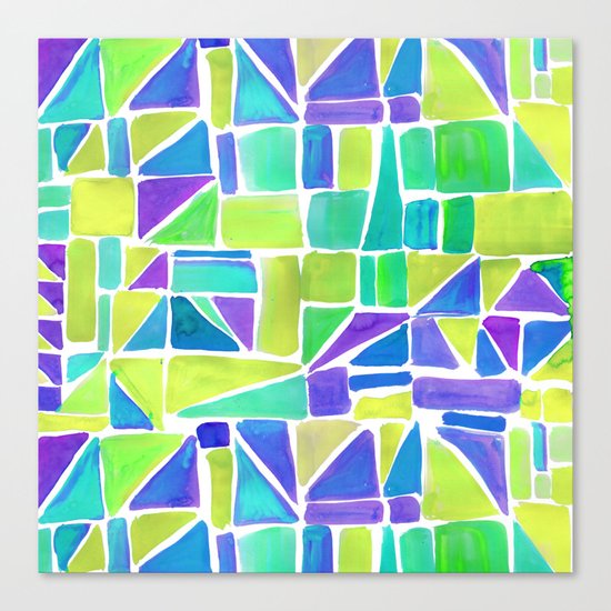Watercolour Shapes Lemon Canvas Print