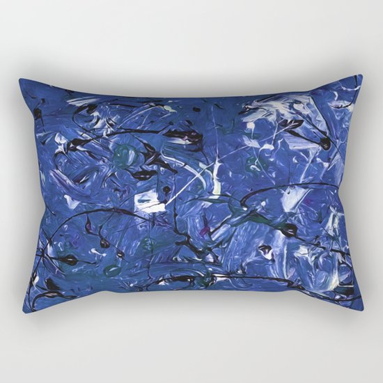 Abstract #350 Blue Chaos Rectangular Pillow