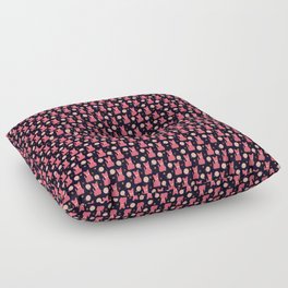 Cat Pattern Pink on Navy Floor Pillow