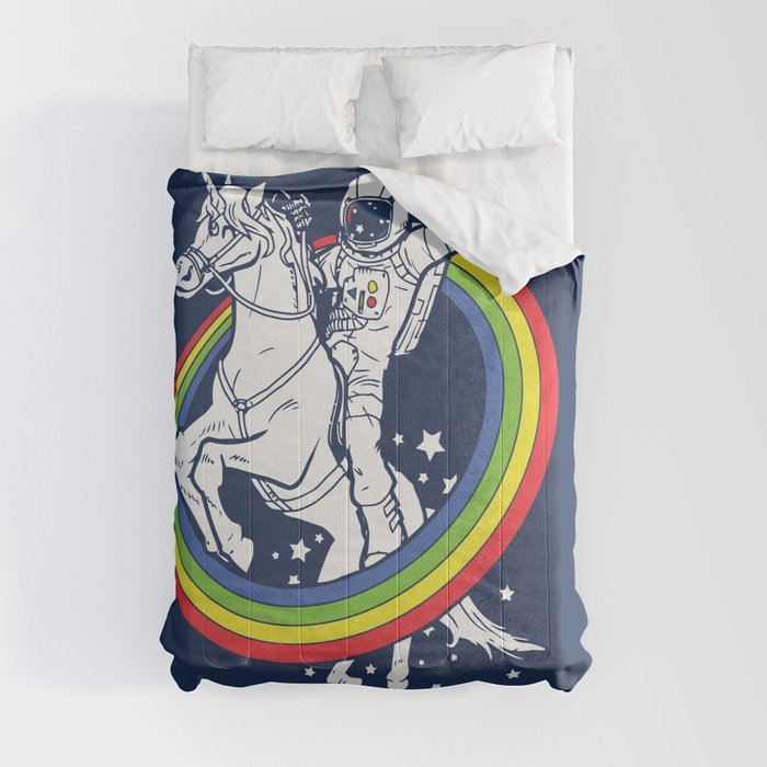 Astronaut riding a unicorn Comforter