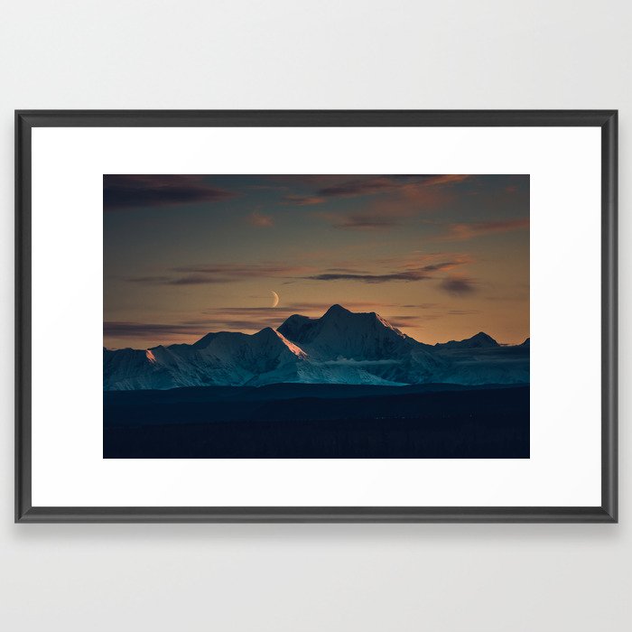 Sunset over the Alaska Range, Delta Junction Framed Art Print