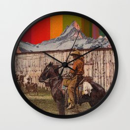 Rainbow Mt. Cowboy Wall Clock