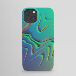 Holographic Abstract Waves - Slime iPhone Case