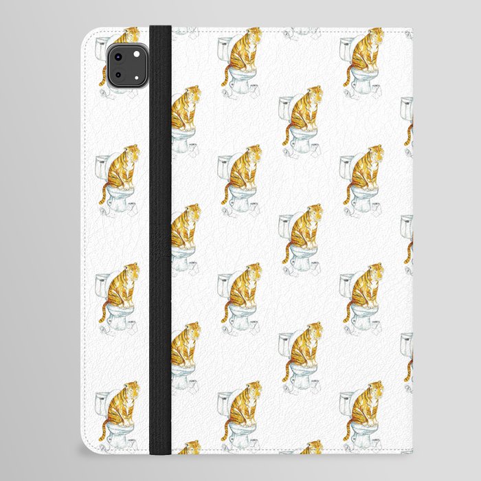 Tiger toilet Painting Wall Poster Watercolor iPad Folio Case
