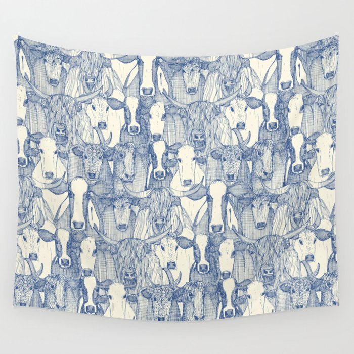 just cattle classic blue pearl Wall Tapestry