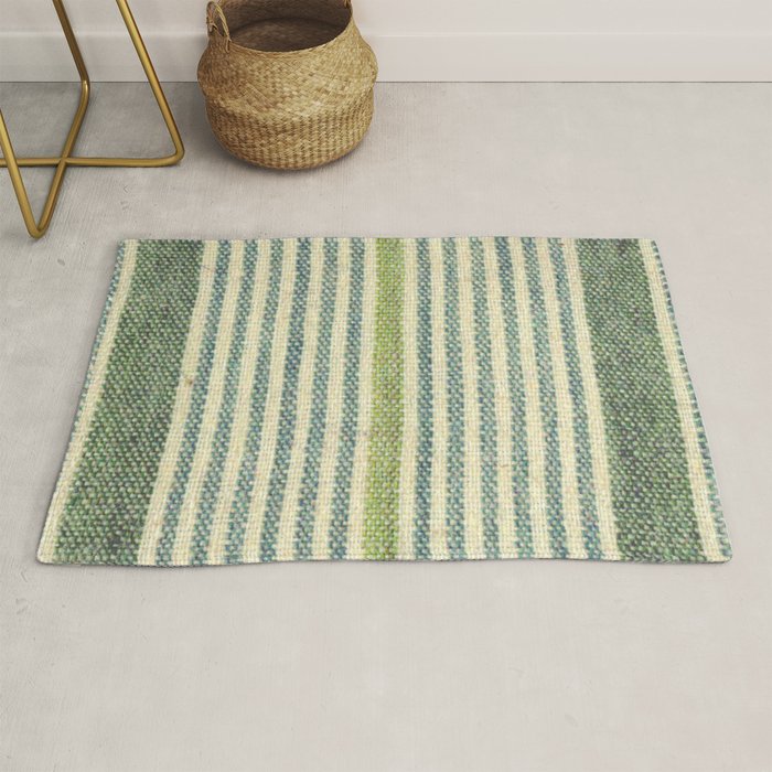 Tonal Green Stripe Rug by AC Originals Society6