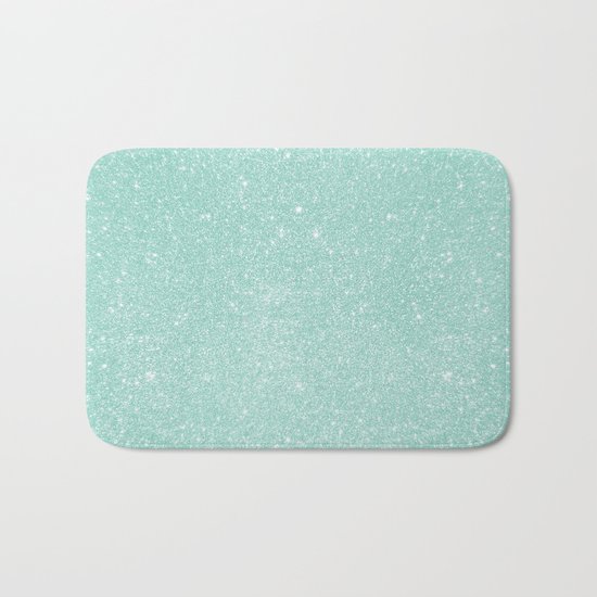 Pastel Turquoise Glitter Bath Mat