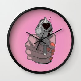 Be My Valentine? Wall Clock | Heart, Love, Illustration, Concept, Valentine, Funny, Iloveyou, Pink, Graphicdesign, Comic 
