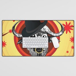 Year of the Ox 2 with Googly Eyes, Hat, and Nose Ring Desk Mat