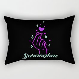 Saranghae Korean Heart K Pop Heart Finger Rectangular Pillow