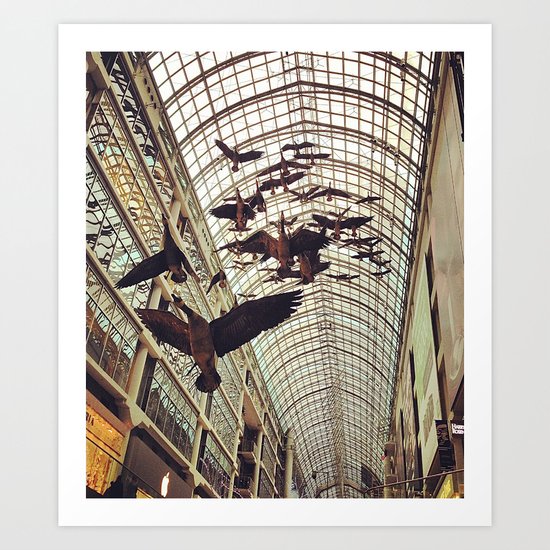 bird christmas shopping Art Print