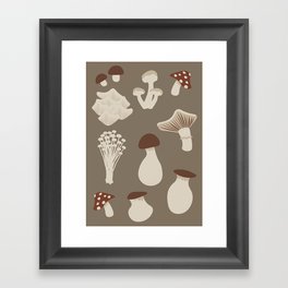 Forest Mushrooms Framed Art Print