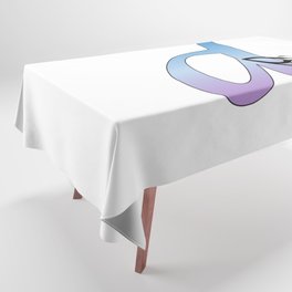 Butterfly Silhouette on Monogram Lower Case d Gradient Blue Purple Tablecloth