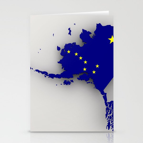 Map Alaska Flag Borders Countries States Stationery Cards