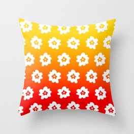 Gradient and whimsical line drawing blossom pattern 7 Throw Pillow