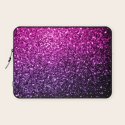 Purple Pink Ombre Glitter Sparkles Shower Curtain By