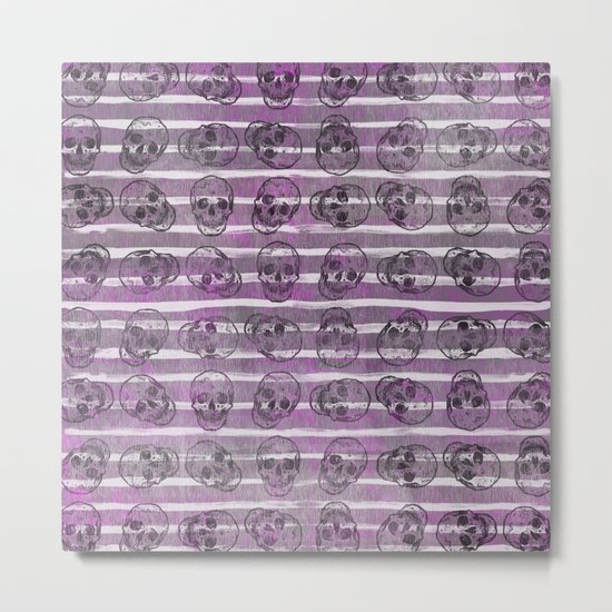 Grunge Skulls Metal Print
