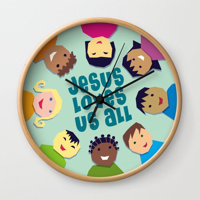 Jesus Loves Us All Wall Clock