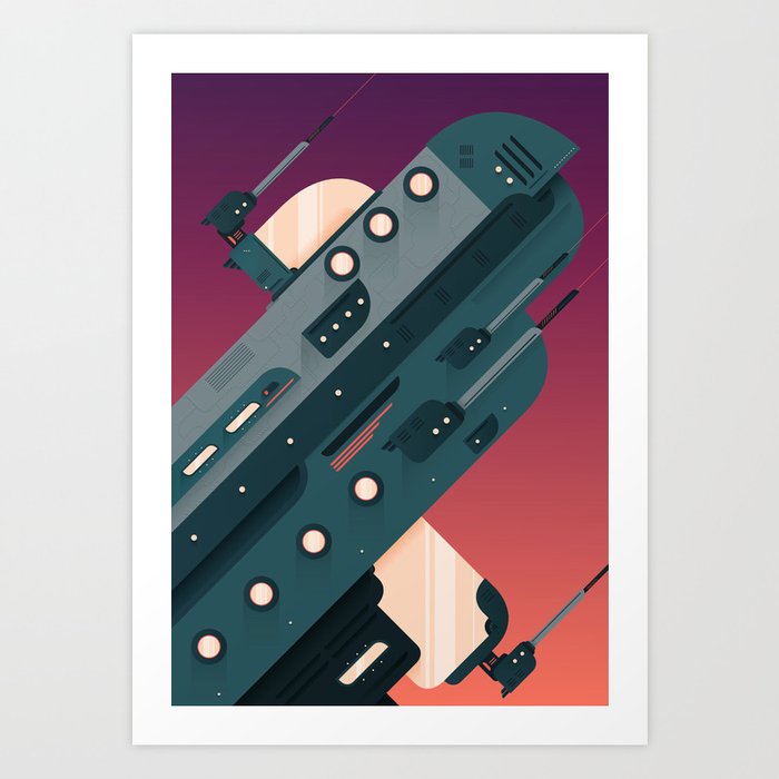 Space travel - Battleship  Art Print