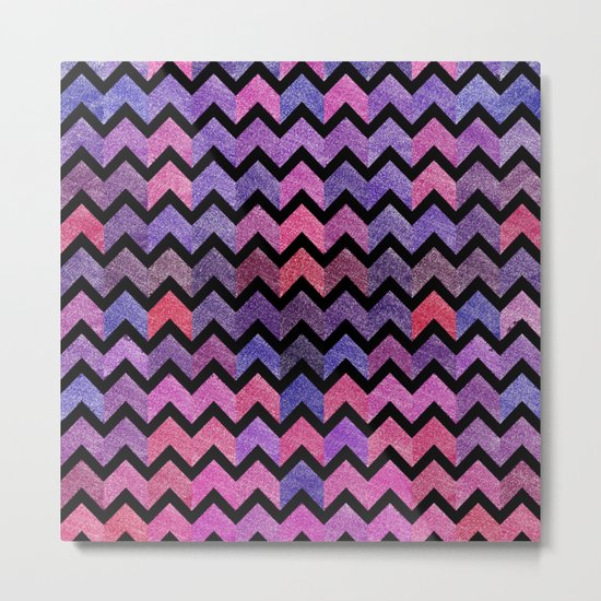 Glitter Chevron II Metal Print