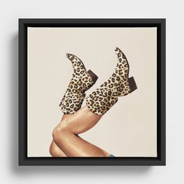 These Boots - Leopard Print Framed Canvas