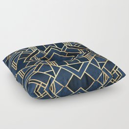 Art Deco Fancy Blue Floor Pillow