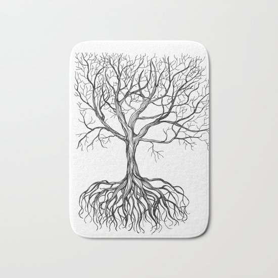 Bare tree with root Bath Mat