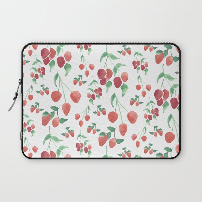Watercolor Strawberries Laptop Sleeve