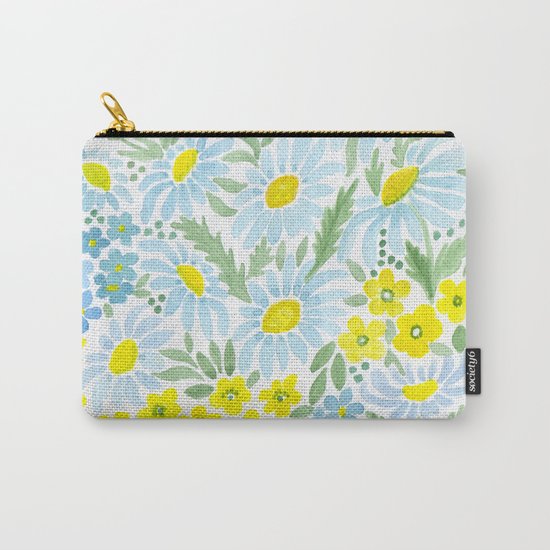 Watercolor . Chamomile field. 1 Carry-All Pouch