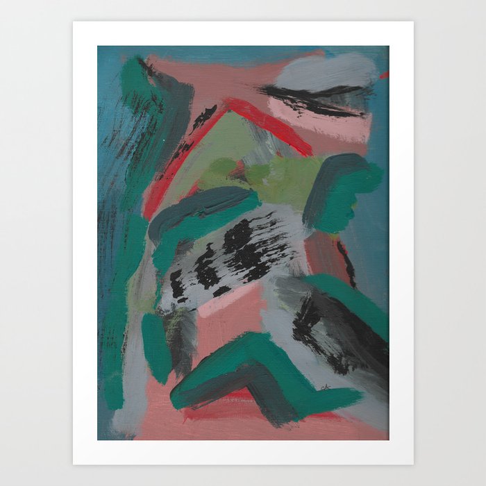 Lye Lady Lie Expressionist Shapes Abstract Painting Art Print By