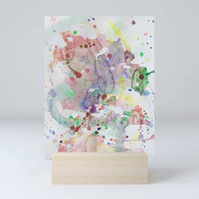 Abstract bright splashes Mini Art Print