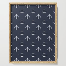 Yacht style. Anchor. Navy blue. Serving Tray