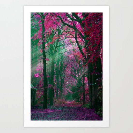 pink forest Art Print