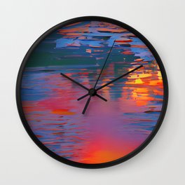 Sunset on the lagoon Wall Clock