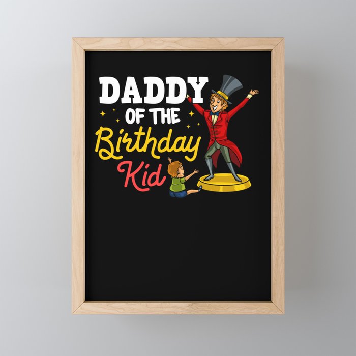 Circus Birthday Party Dad Theme Cake Ringmaster Framed Mini Art Print