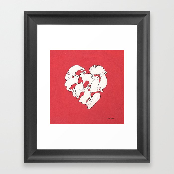Bunny heart Framed Art Print