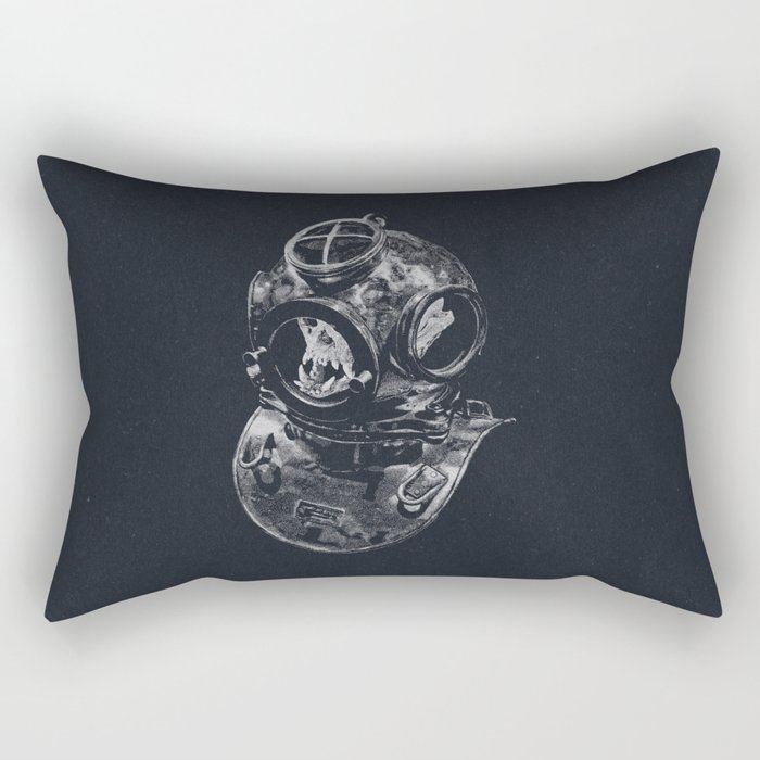 Macaque Diver Rectangular Pillow