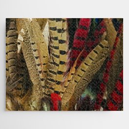 Tiger-Striped-Hues Feathers Fabulous Art Photo Jigsaw Puzzle
