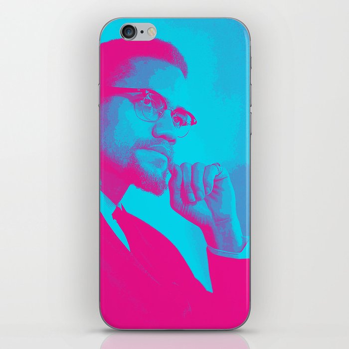 Civil Rights Activist MALCOLM X Vintage Poster 2 pink iPhone Skin