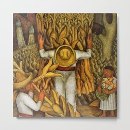 La Fiesta del Maiz - The Maze Festival Harvest by Diego Rivera Metal Print | Harvest, Stalks, Curated, Mexican, Maize, Mexico, Fields, Bouquet, Calla, Fiesta 