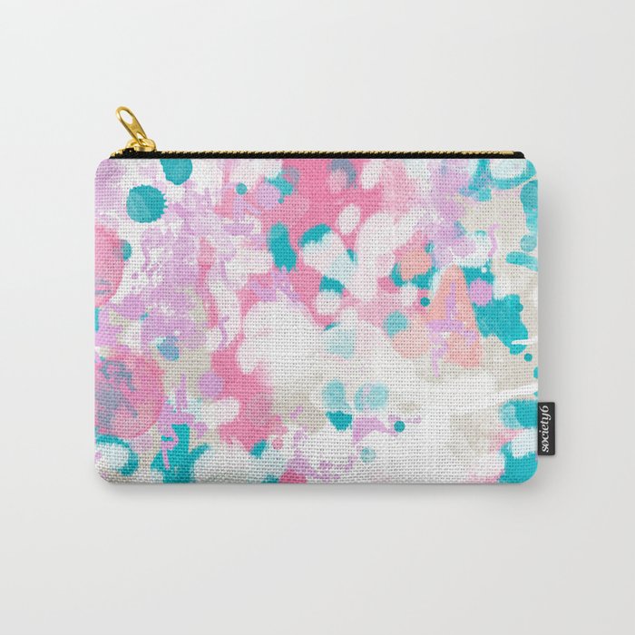Rhea - abstract minimal painting pink and blue gender neutral nursery Carry-All Pouch