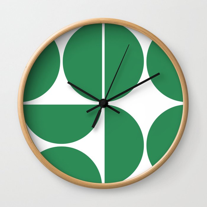 Mid Century Modern Green Square Wall Clock