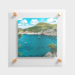 Spain Photography - Beautiful Turquoise Water With Sailboats Floating Acrylic Print