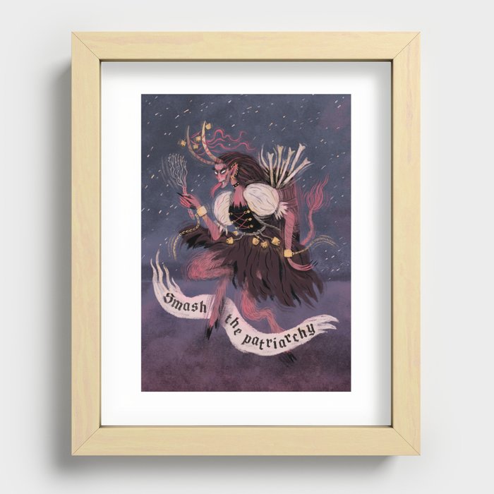 Krampus – Smash the Patriarchy Recessed Framed Print
