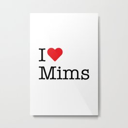 I Heart Mims, FL Metal Print | Iheartmims, Mims, Fl, Ilovemims, Red, Love, Heart, Florida, Graphicdesign, Typewriter 