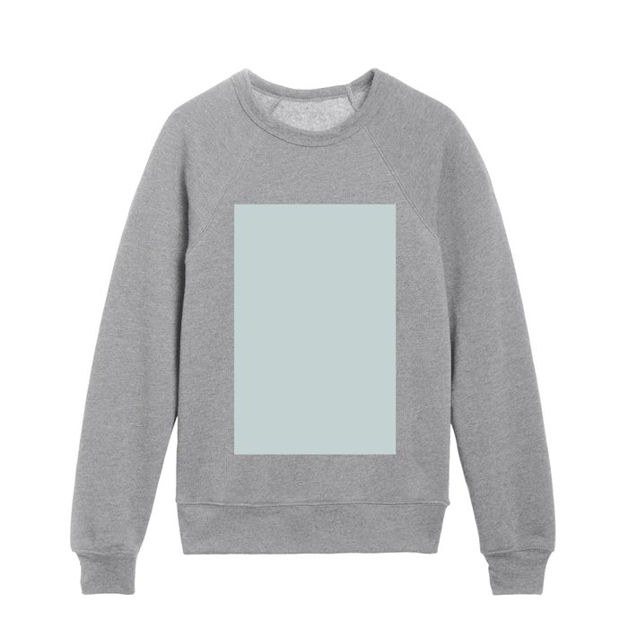 Light Aqua Green Gray Solid Color Pantone Morning Mist 12-5204 TCX Shades of Blue-green Hues Kids Crewneck