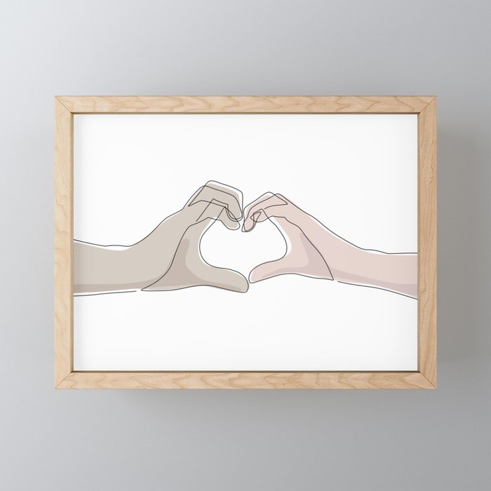 Hand Heart Shades Framed Mini Art Print