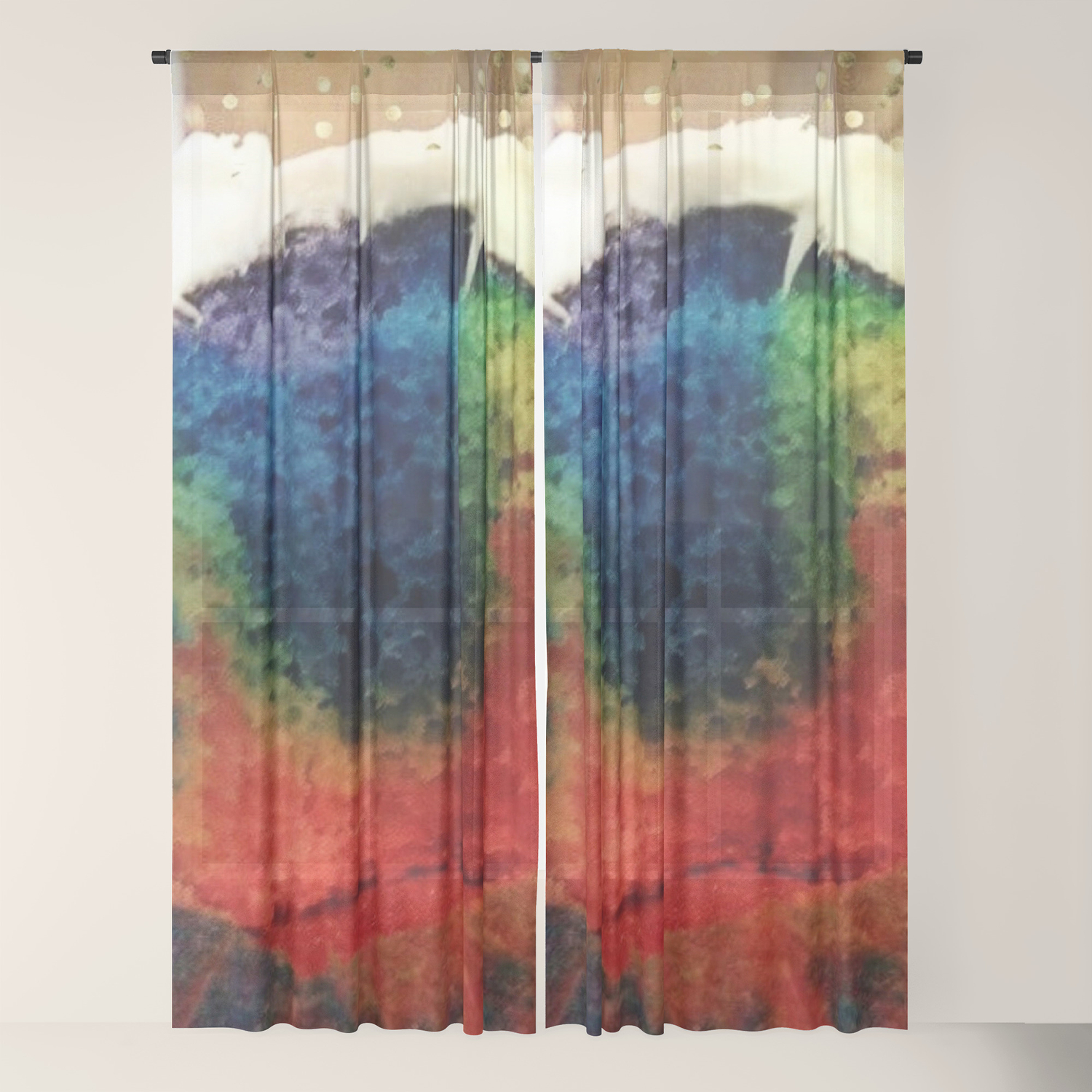 Tie Dye Cupcake Sheer Curtain By Cosmicspacemermaid Society6