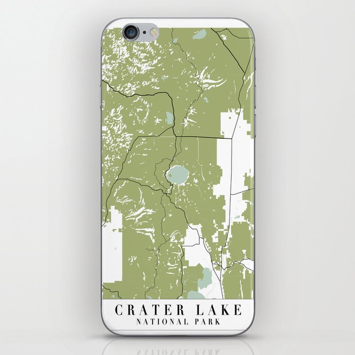 Crater Lake National Park Retro Street Map iPhone Skin
